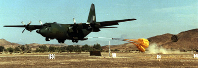 Build up of parachute drag as the parachutes inflate